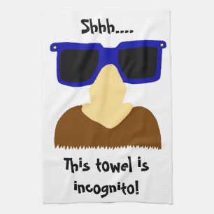 Incognito Moustache & Glasses Kitchen Towel