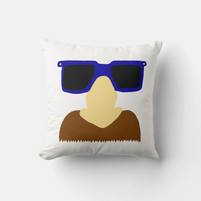 Incognito Moustache & Glasses Pillow (Front)