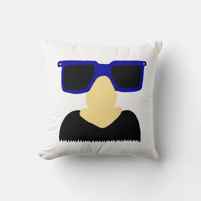 Incognito Moustache & Glasses Pillow (Front)