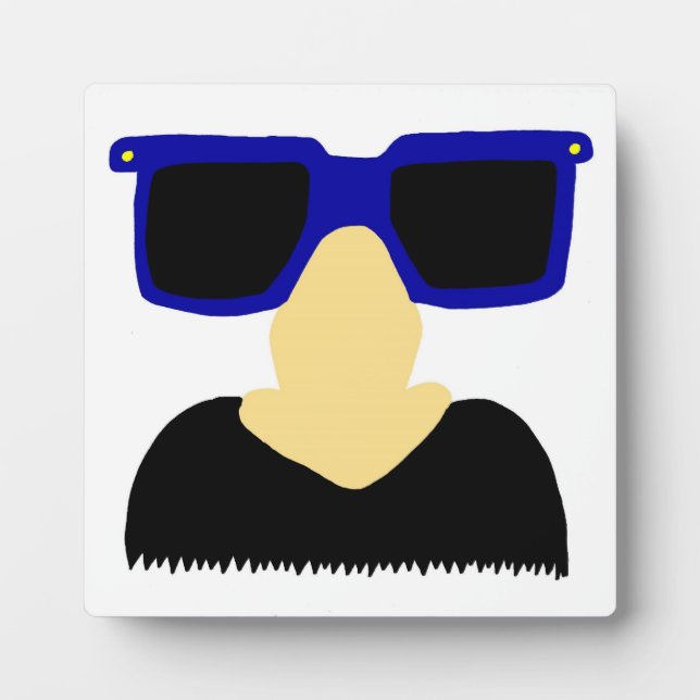 Incognito Moustache & Glasses Plaque (Front)
