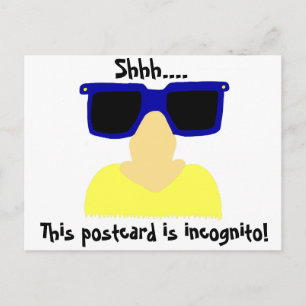 Incognito Moustache & Glasses Postcard