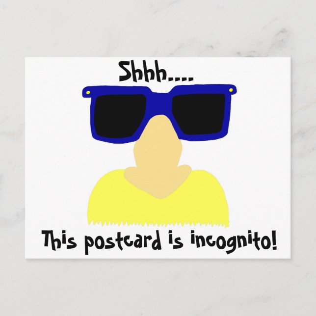 Incognito Moustache & Glasses Postcard (Front)