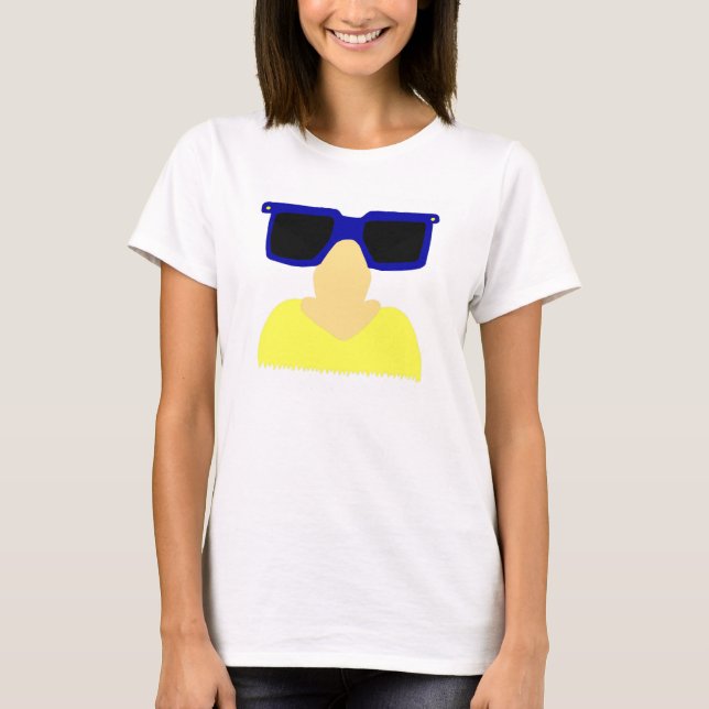 Incognito Moustache & Glasses Womens Spaghetti Tan T-Shirt (Front)
