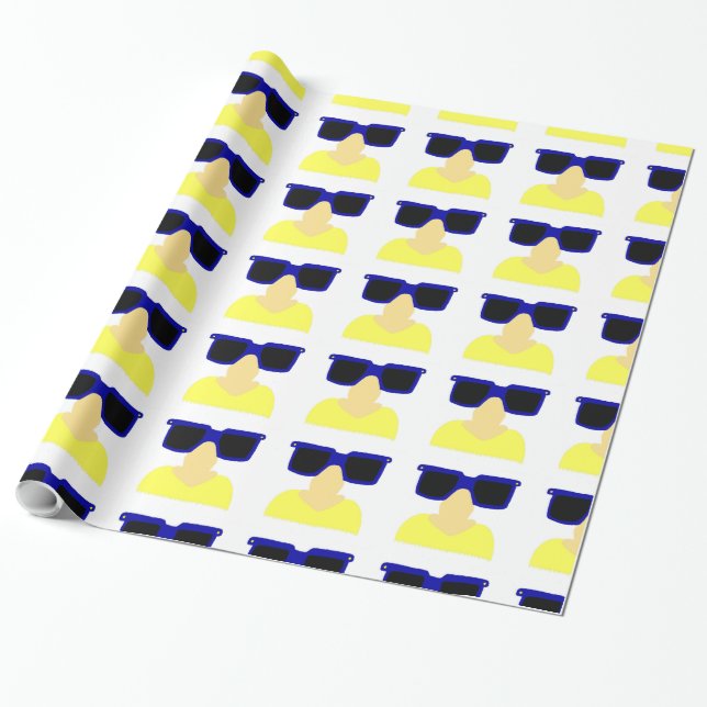 Incognito Moustache & Glasses Wrapping Paper (Unrolled)