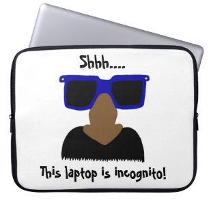 Incognito Mustache & Glasses Laptop Sleeve