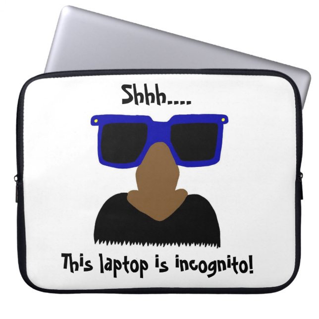 Incognito Mustache & Glasses Laptop Sleeve (Front)