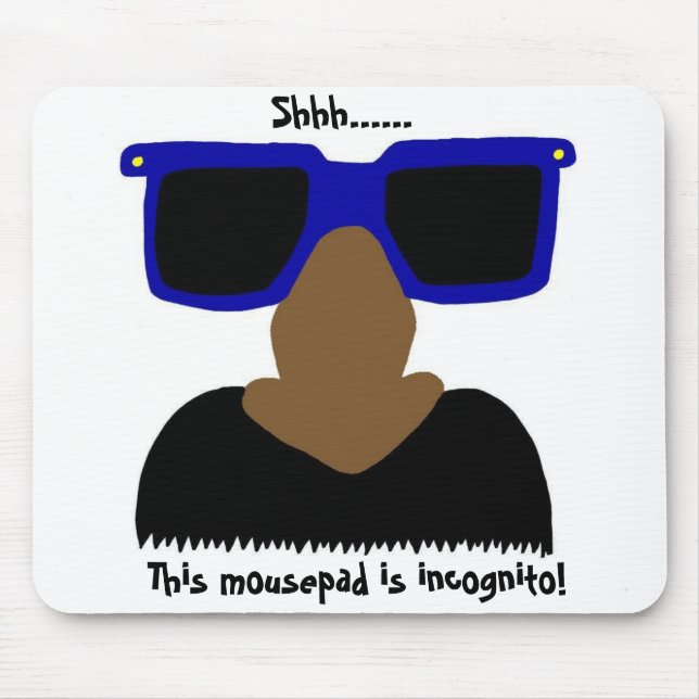 Incognito Mustache & Glasses Mousepad (Front)