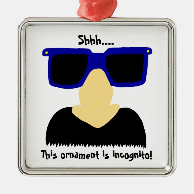 Incognito Mustache & Glasses Ornament (Front)