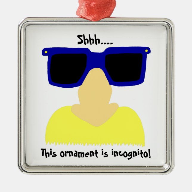 Incognito Mustache & Glasses Ornament (Front)
