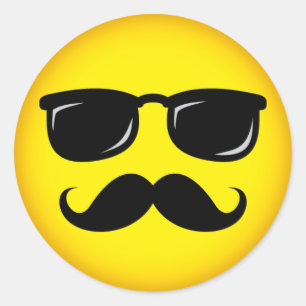 Incognito yellow moustache sticker