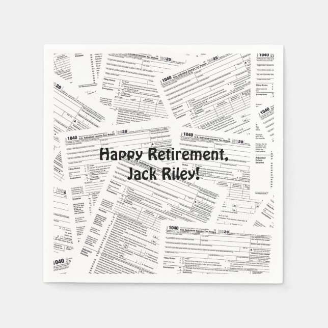 Income Tax Form 1040 Retirement Napkin (Front)
