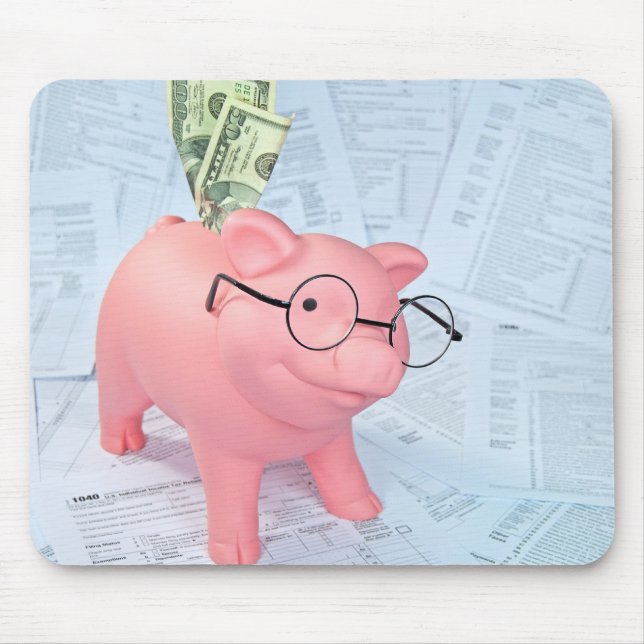 Income tax Pig Mouse Mat (Front)