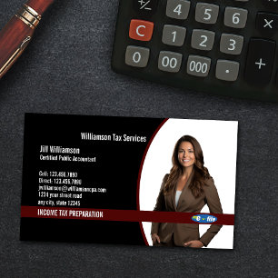 Income Tax Preparation Services Business Card