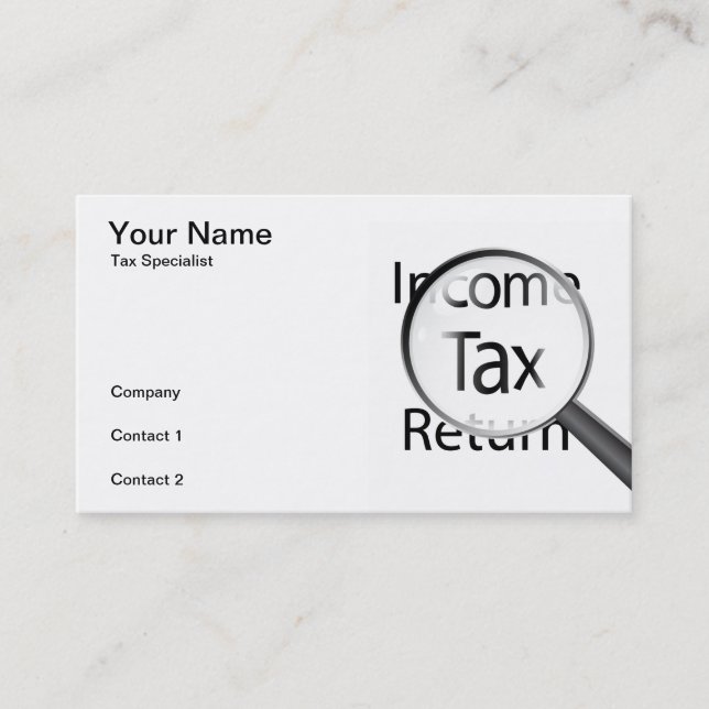 Income Tax specialist Business Card (Front)