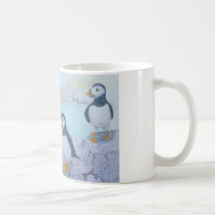 Incoming! Puffins Original Art Mug