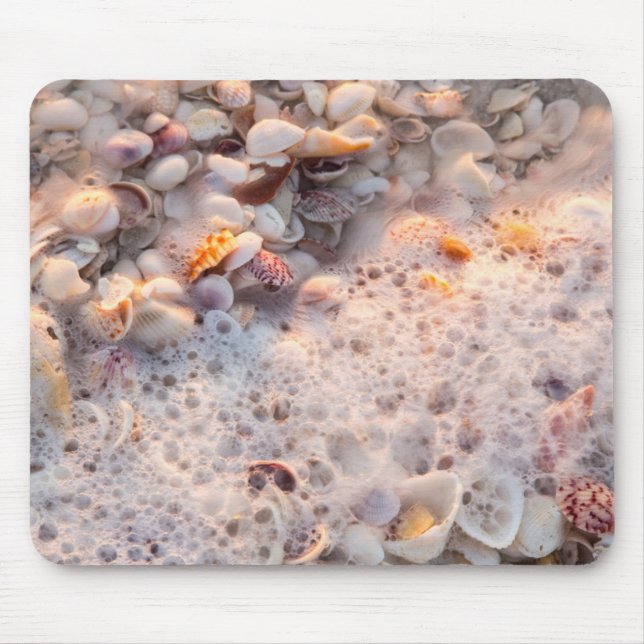 Incoming Surf And Seashells On Sanibel Island Mouse Mat (Front)