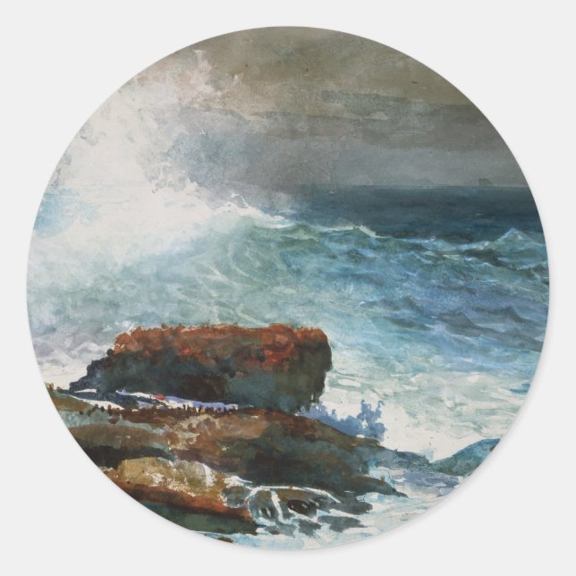 Incoming Tide, Scarborough, Maine, Classic Round Sticker (Front)