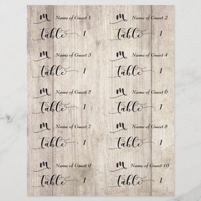Incomplete draught 1 for "cuttable" place cards V& (Front)