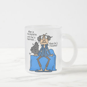Incomplete Then Finished Marriage Humour Frosted Glass Coffee Mug
