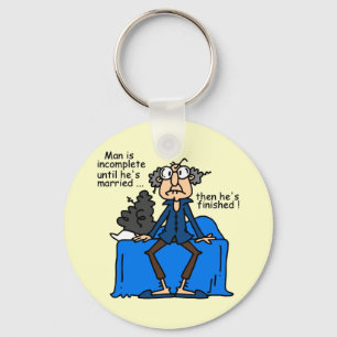 Incomplete Then Finished Marriage Humour Key Ring