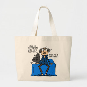 Incomplete Then Finished Marriage Humour Large Tote Bag