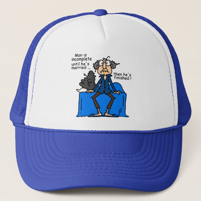 Incomplete Then Finished Marriage Humour Trucker Hat (Front)