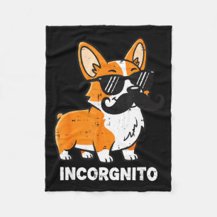 Incorgnito funny corgi in disguise dog humor men fleece blanket