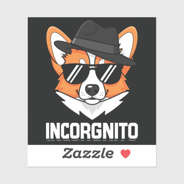 Incorgnito Stealthy Corgi in Shades (Sheet)