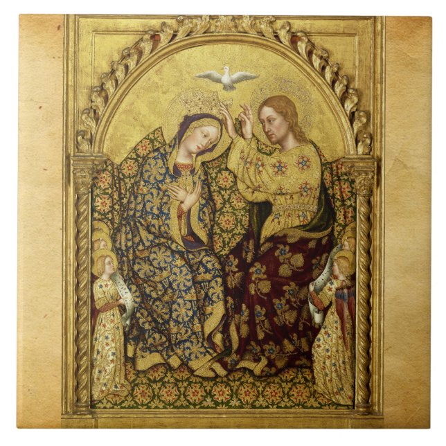 INCORONATION OF VIRGIN by Gentile Da Fabriano Tile (Front)