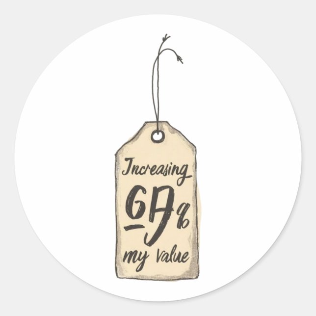 Increasing Value Vintage Price Tag Sticker (Front)
