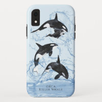 Incredible Black and White Watercolor Orcas