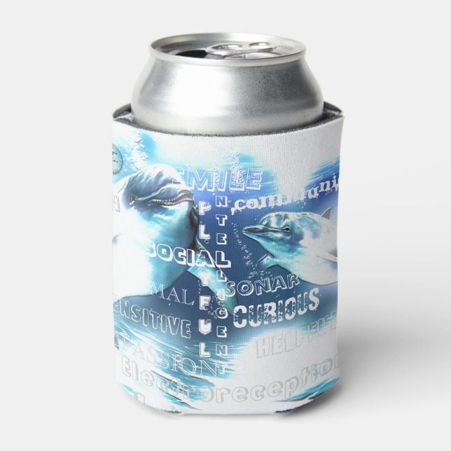 Incredible Dolphins Typography Can Cooler (Can Front)