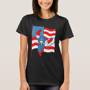 Incredible Hero Figh Comic American Flag Tee