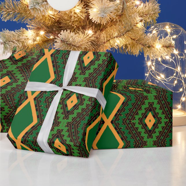 Incredible Kente Style Wrapping Paper (Holidays)