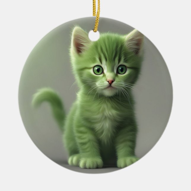Incredible Kitten Ceramic Tree Decoration (Front)