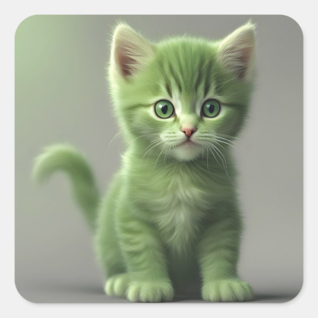 Incredible Kitten Square Sticker (Front)