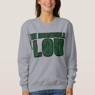 Incredible Lou - Green Brick Pattern Typography Sweatshirt