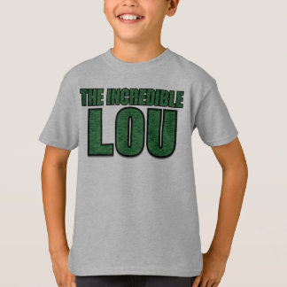 Incredible Lou - Green Brick Pattern Typography T-Shirt