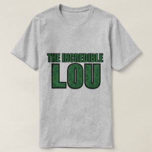 Incredible Lou - Green Brick Pattern Typography T-Shirt