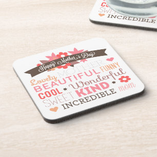 Incredible Mum Happy Mother's Day Coaster