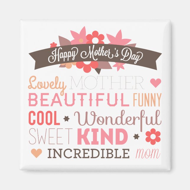 Incredible Mum Happy Mother's Day | Magnet (Front)