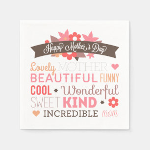 Incredible Mum Happy Mother's Day   Napkin