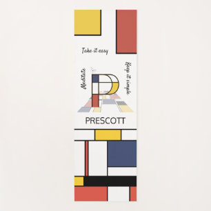 Incredible Neoplasticism Art Monogram. Letter P Yoga Mat