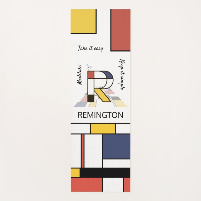Incredible Neoplasticism Art Monogram. Letter R  Yoga Mat (Front)