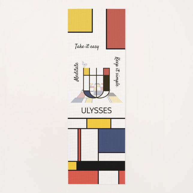 Incredible Neoplasticism Art Monogram. Letter U Yoga Mat (Front)