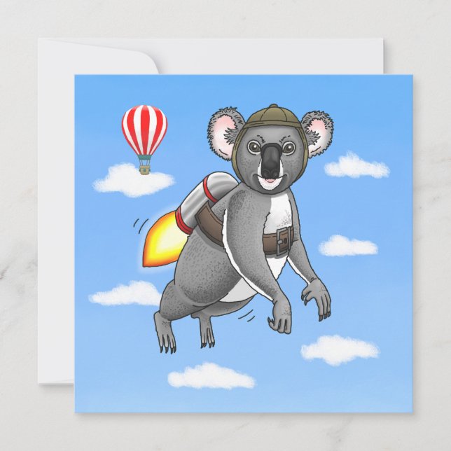 Incredible Rocket Koala Card (Front)
