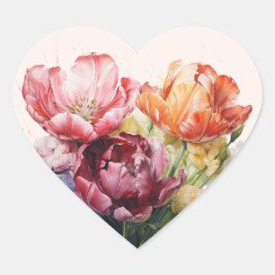Incredible tulips heart sticker