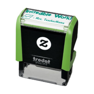 "Incredible Work!" + Custom Instructor Name Self-i Self-inking Stamp