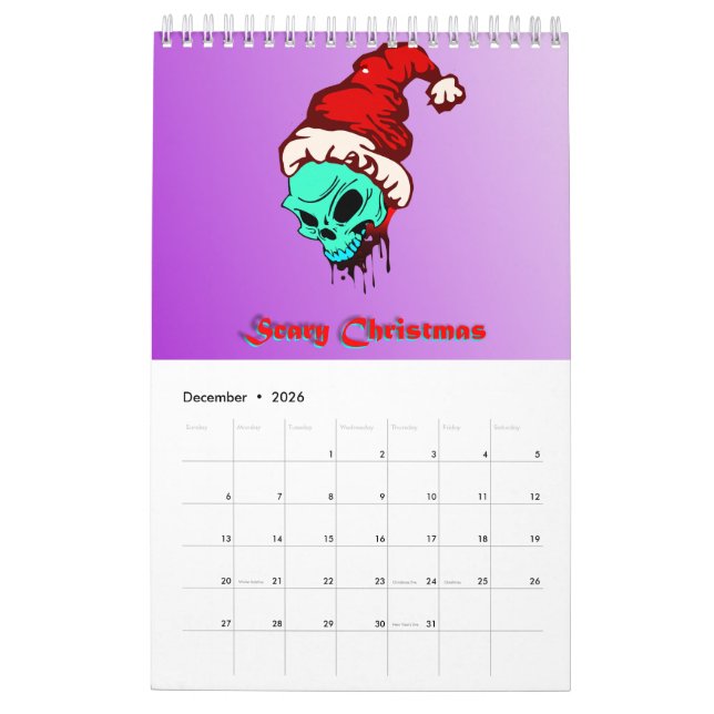 Incredible Zombie Apocalypse Awesome Skull Calendar (Dec 2026)