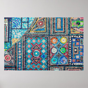 incredibly beautiful and vivid ancient mosaic on t poster